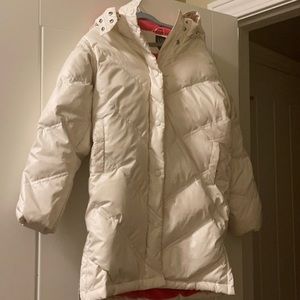 GAP fleece lined cream down puffer winter coat size large (10)
